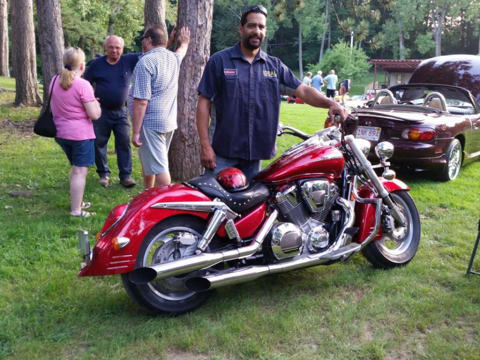 polished red motorcycle